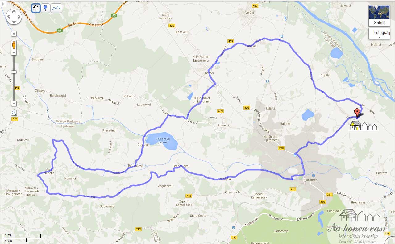 Slika poti - Cven-Bioterme-Mala Nedelja-Gajševci