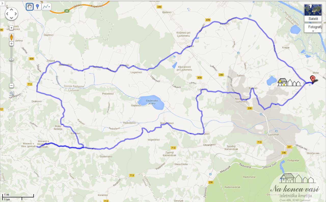 Slika poti - Cven-Mala Nedelja-Žihlava-Banovci