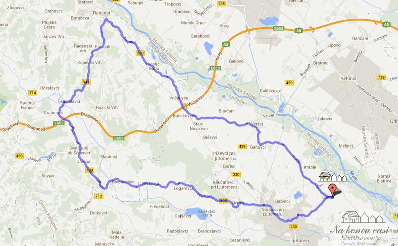 Slika poti - Cven-SvJurij-Kapela-Radenci