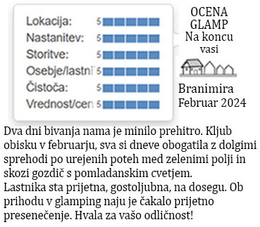 ocene gostov glamp nastanitve